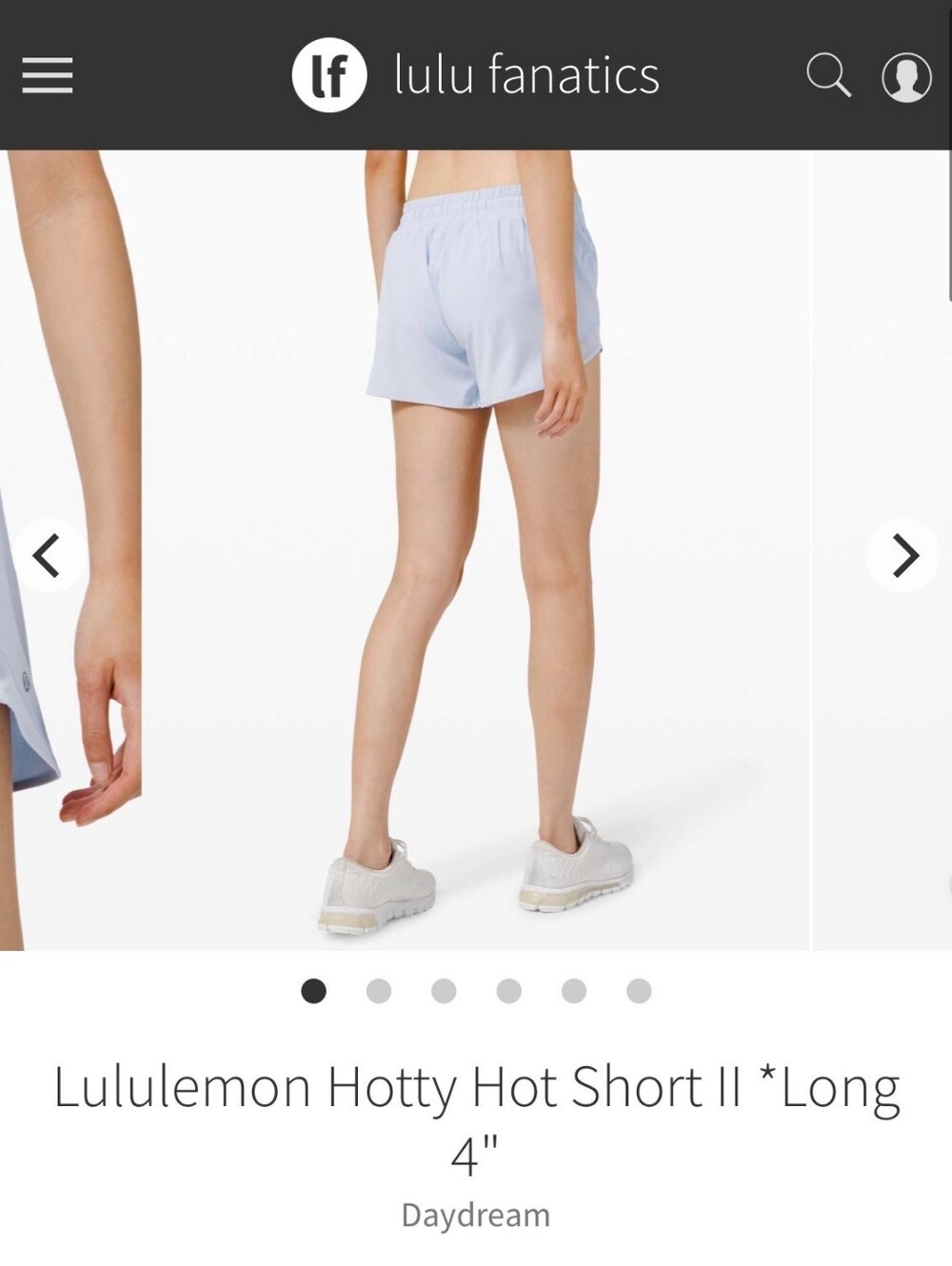 lululemon athletica Hotty Hot Short II - Daydream Light Blue 4" Size 4